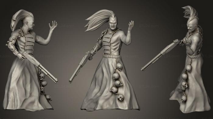 Статуэтки герои, монстры и демоны (Мужская фигурка Культиста Кровавых Войн, STKM_0696) 3D модель для ЧПУ станка