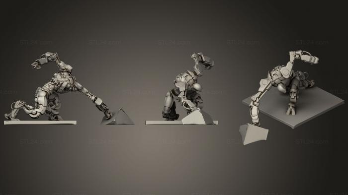 Статуэтки герои, монстры и демоны (Киберпанк Роботы X6 Атака Зорна Финал, STKM_0743) 3D модель для ЧПУ станка