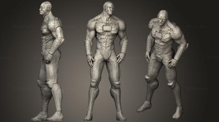 Figurines heroes, monsters and demons (Cyborg (Dc justice League) Support Free Remix, STKM_0747) 3D models for cnc