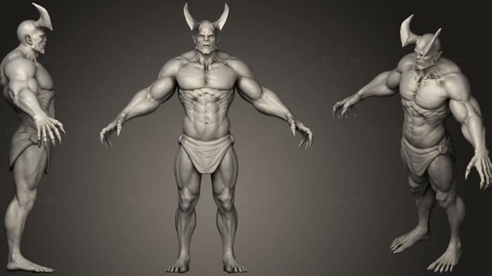 Figurines heroes, monsters and demons (Demon 3d print model, STKM_0762) 3D models for cnc