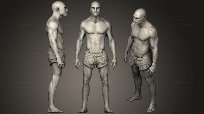 Статуэтки герои, монстры и демоны (Разная высота человеческого тела, STKM_0777) 3D модель для ЧПУ станка