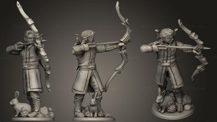 Figurines heroes, monsters and demons (Dnd Elf Ranger 32 Mm, STKM_0781) 3D models for cnc