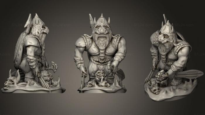 Статуэтки герои, монстры и демоны (Военачальник дварфов клана Повелителя бурь, STKM_0796) 3D модель для ЧПУ станка