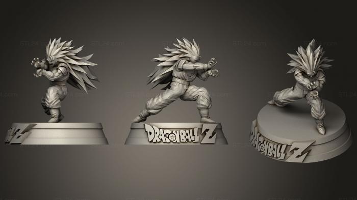 Figurines heroes, monsters and demons (Goku Super Saiyan 3 With Base, STKM_0829) 3D models for cnc