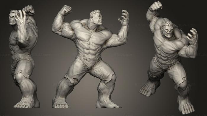 Figurines heroes, monsters and demons (Hulk Support Free Remix, STKM_0872) 3D models for cnc