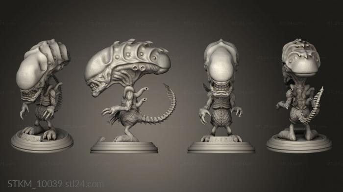 Figurines heroes, monsters and demons (PREDADOR Alien Chibi Pop, STKM_10039) 3D models for cnc