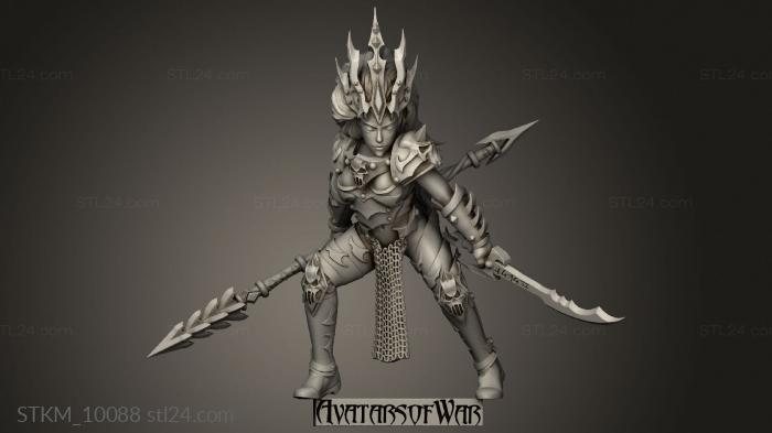 Figurines heroes, monsters and demons (heroes batch dark elf princess, STKM_10088) 3D models for cnc