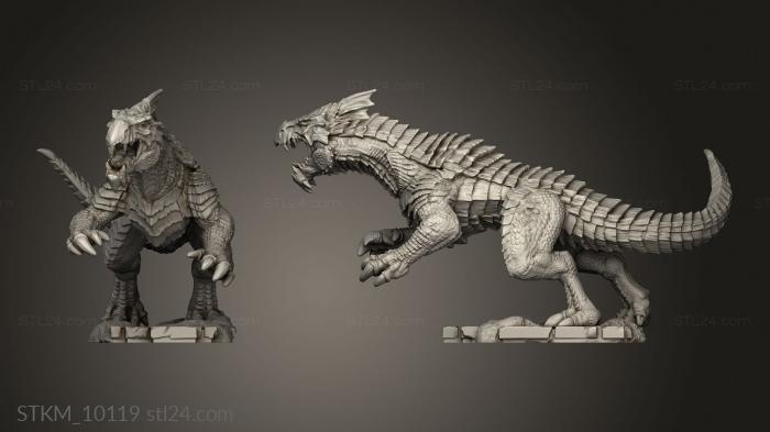 Figurines heroes, monsters and demons (Monster White Guard Drake Attacking, STKM_10119) 3D models for cnc