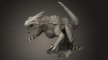 Figurines heroes, monsters and demons (Monster White Guard Drake Attacking, STKM_10119) 3D models for cnc