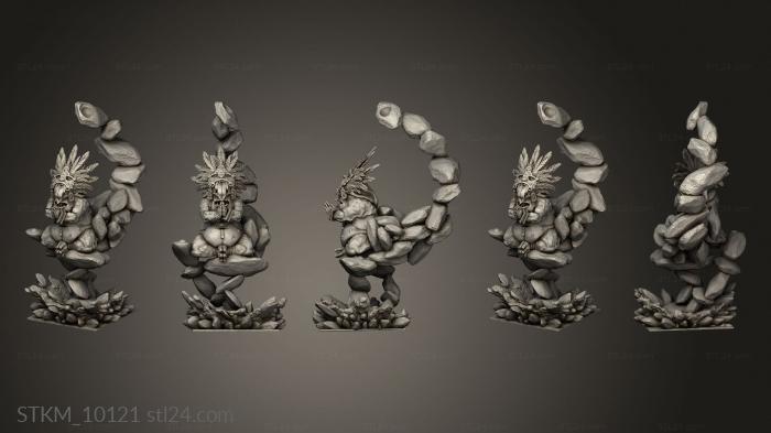 Figurines heroes, monsters and demons (CUATL LORD ELEMENTAL MASTER ROCK FIST, STKM_10121) 3D models for cnc