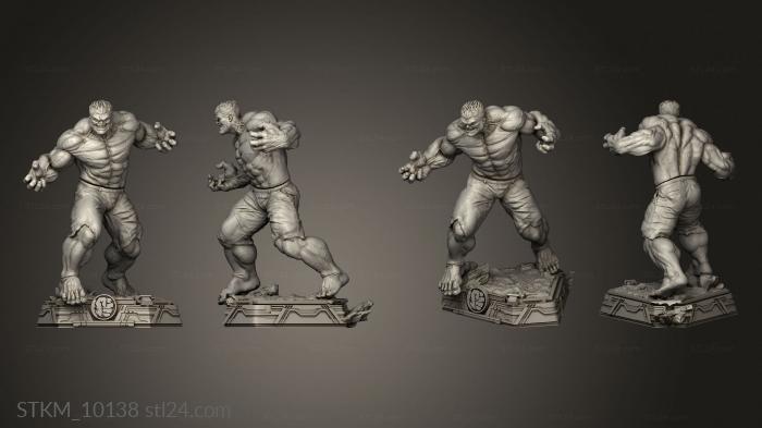 Figurines heroes, monsters and demons (Red Hulk and Statue, STKM_10138) 3D models for cnc