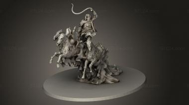 Figurines heroes, monsters and demons (UNDEAD BOYAR CHARIOT HORSES, STKM_10145) 3D models for cnc