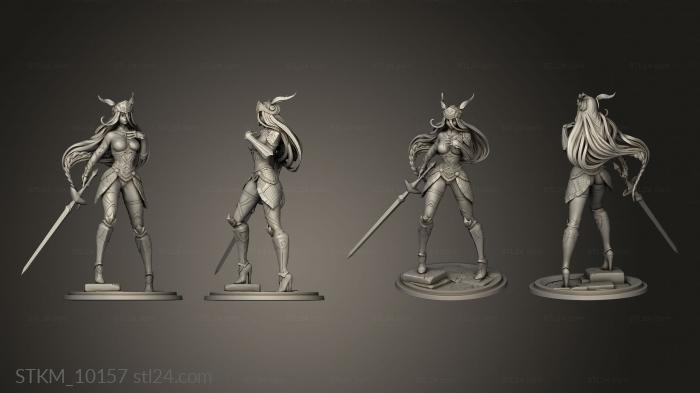 Figurines heroes, monsters and demons (Valkyrie Pro Leneth feathers, STKM_10157) 3D models for cnc