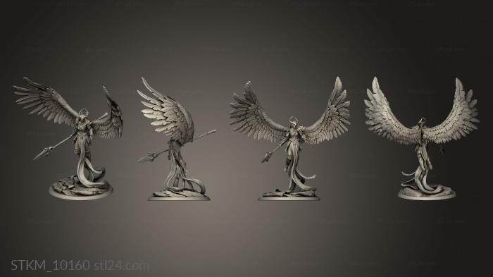Статуэтки герои, монстры и демоны (Ангельский Воин, STKM_10160) 3D модель для ЧПУ станка