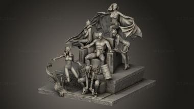 Figurines heroes, monsters and demons (Batman harem, STKM_10184) 3D models for cnc