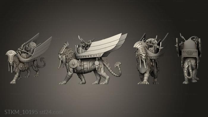 Figurines heroes, monsters and demons (War Sphinx, STKM_10195) 3D models for cnc
