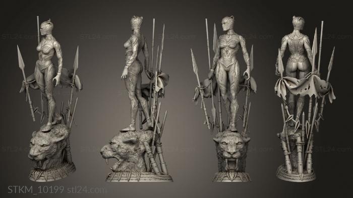 Figurines heroes, monsters and demons (Black Panther Wakanda Forever BP spear, STKM_10199) 3D models for cnc