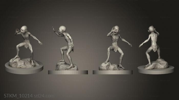 Figurines heroes, monsters and demons (heros gollum, STKM_10214) 3D models for cnc