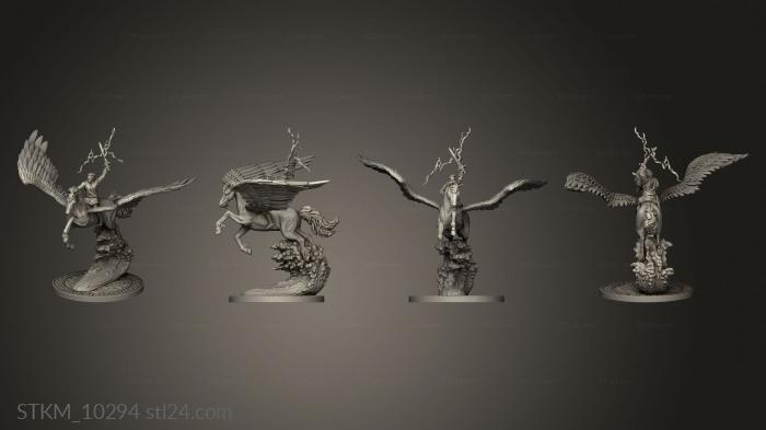 Figurines heroes, monsters and demons (Perseus Pegasus Cloud, STKM_10294) 3D models for cnc