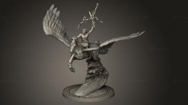 Figurines heroes, monsters and demons (Perseus Pegasus Cloud, STKM_10294) 3D models for cnc