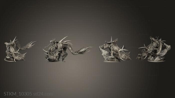 Figurines heroes, monsters and demons (crystal drake mounted crystal drake back leg, STKM_10305) 3D models for cnc
