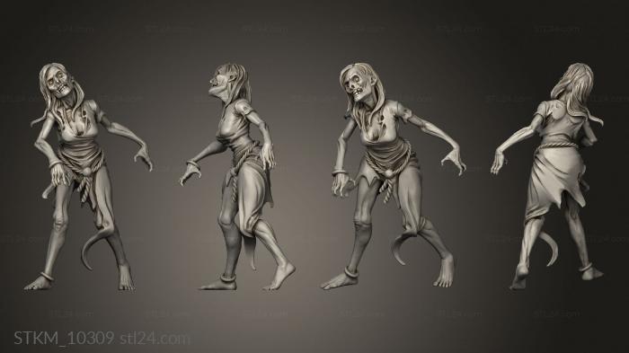 Figurines heroes, monsters and demons (Zombies, STKM_10309) 3D models for cnc