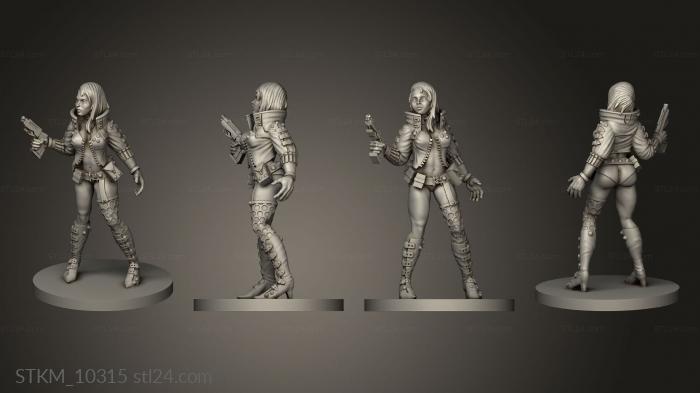Figurines heroes, monsters and demons (cybergirl, STKM_10315) 3D models for cnc