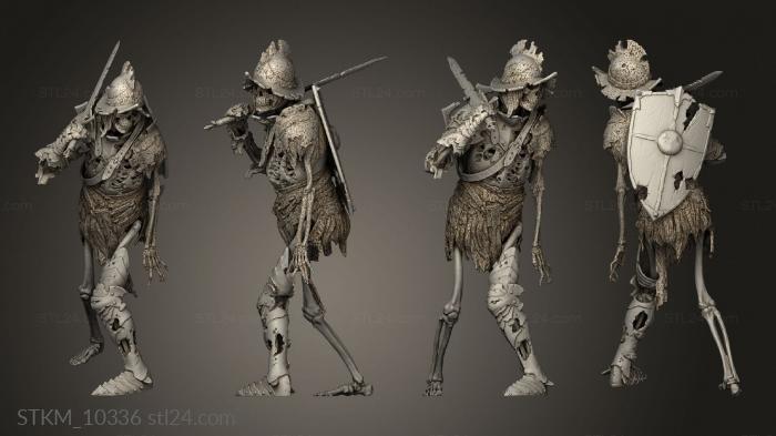 Статуэтки герои, монстры и демоны (Злой рыцарь-скелет, STKM_10336) 3D модель для ЧПУ станка