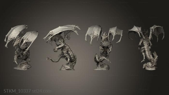 Статуэтки герои, монстры и демоны (Мерзкий Стальной Дракон, STKM_10337) 3D модель для ЧПУ станка