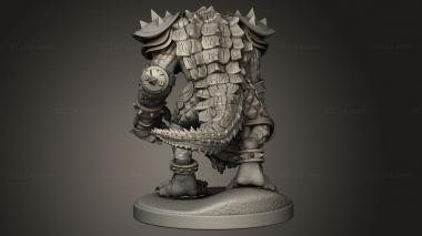 Figurines heroes, monsters and demons (Fantasy Football Caiman Player, STKM_10339) 3D models for cnc