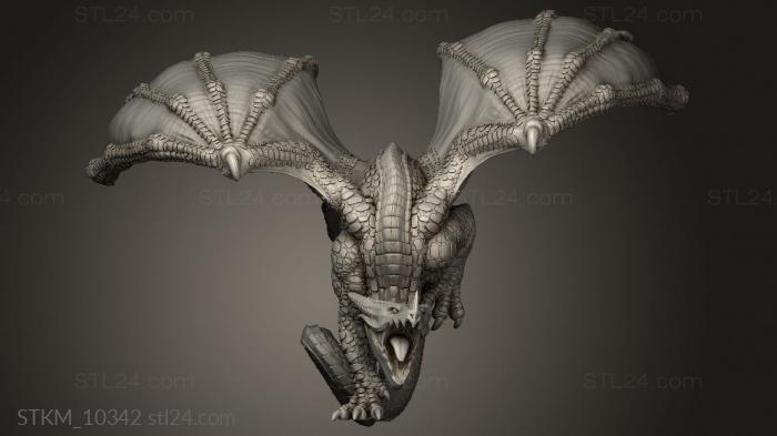 Figurines heroes, monsters and demons (Volcanic Hard Dragon, STKM_10342) 3D models for cnc