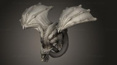 Figurines heroes, monsters and demons (Volcanic Hard Dragon, STKM_10342) 3D models for cnc