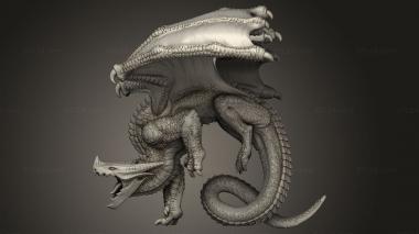 Figurines heroes, monsters and demons (Volcanic Hard Dragon, STKM_10342) 3D models for cnc