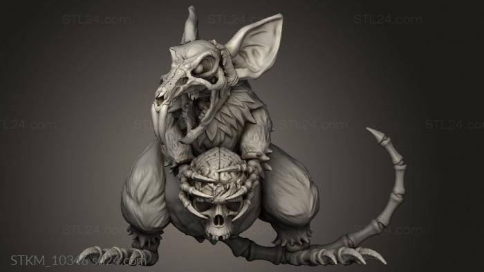 Figurines heroes, monsters and demons (Hour Demons Giant Rat Revenant, STKM_10346) 3D models for cnc