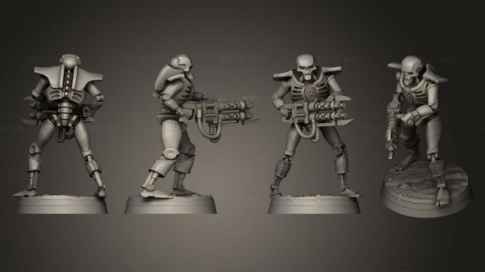 Figurines heroes, monsters and demons (Necron Chess Set Necron Knight, STKM_1035) 3D models for cnc