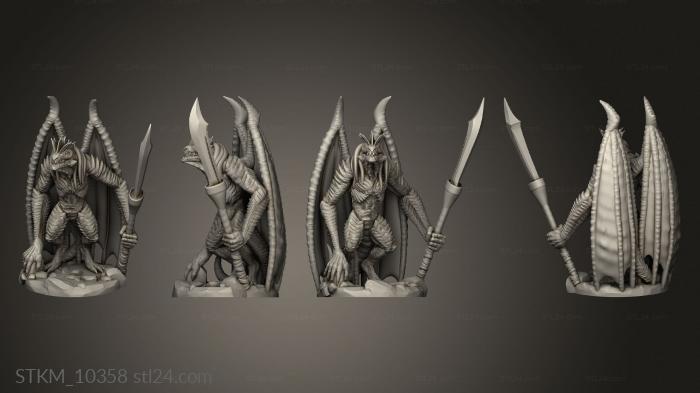 Статуэтки герои, монстры и демоны (Демон-Дракон, STKM_10358) 3D модель для ЧПУ станка