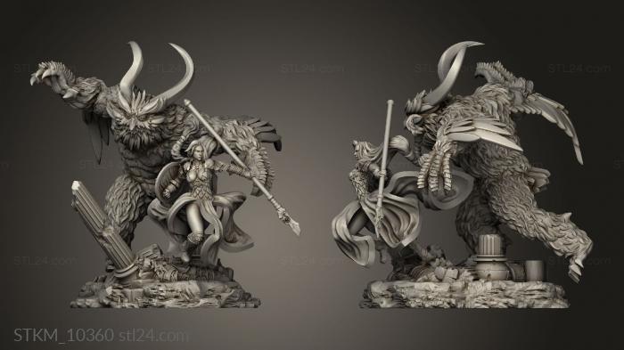 Статуэтки герои, монстры и демоны (Афина Королевская Сова, STKM_10360) 3D модель для ЧПУ станка