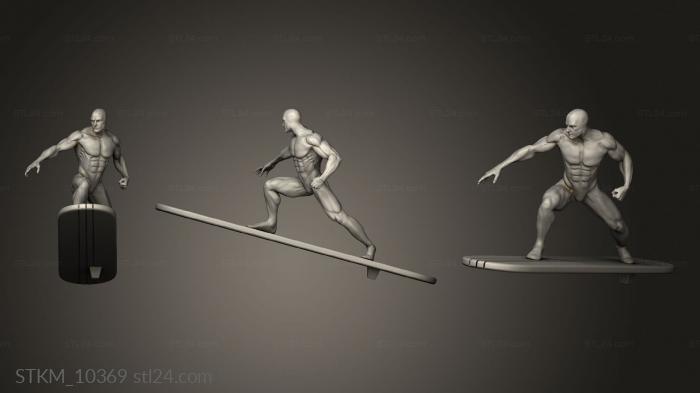 Figurines heroes, monsters and demons (Silver Surfer, STKM_10369) 3D models for cnc