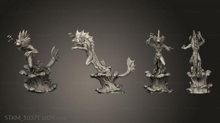 Статуэтки герои, монстры и демоны (Неожиданная Атака Рыбаков с Конечной глубины, STKM_10371) 3D модель для ЧПУ станка