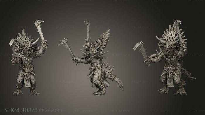 Статуэтки герои, монстры и демоны (Награда за верность военачальнику Ящеров-бедствие, STKM_10378) 3D модель для ЧПУ станка