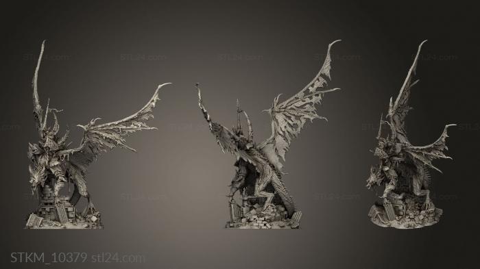 Статуэтки герои, монстры и демоны (Крыло Ужаса, STKM_10379) 3D модель для ЧПУ станка