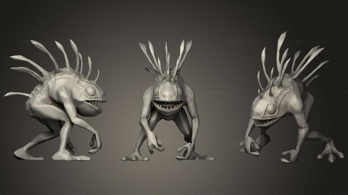 Figurines heroes, monsters and demons (New Murloc With Straightened Left Arm, STKM_1040) 3D models for cnc