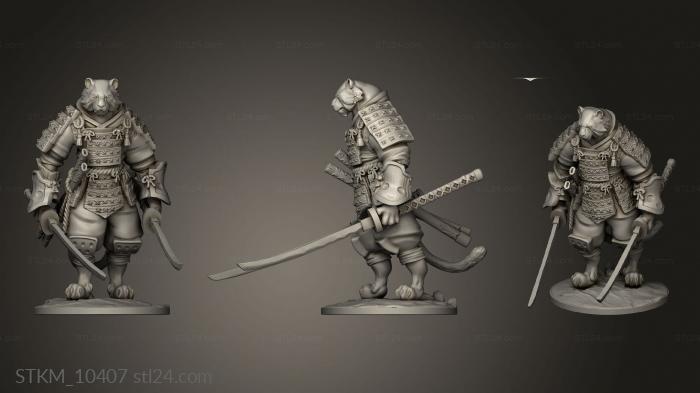 Figurines heroes, monsters and demons (Tiger Samurai Kengashi, STKM_10407) 3D models for cnc