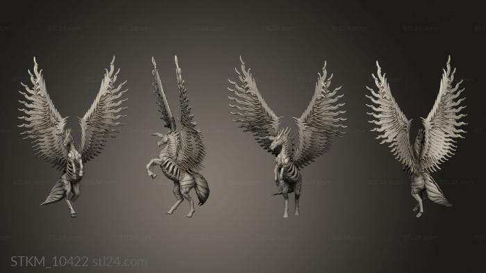 Figurines heroes, monsters and demons (The Souls in Steel Presorted Iron Stallion Standing Wings, STKM_10422) 3D models for cnc