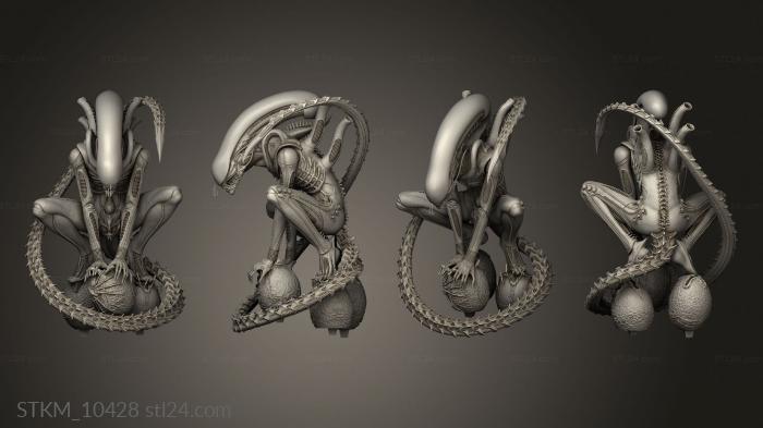 Figurines heroes, monsters and demons (Alien Xenomorph Big Chap Back Thing, STKM_10428) 3D models for cnc