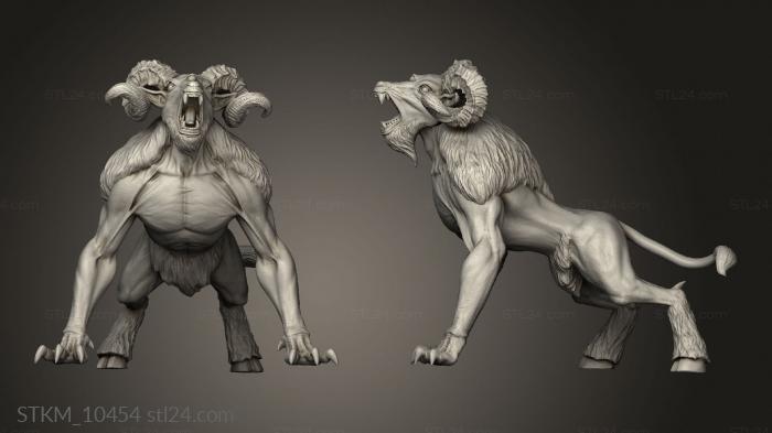 Figurines heroes, monsters and demons (Witcher Contract Dire Ram, STKM_10454) 3D models for cnc