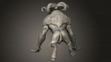 Figurines heroes, monsters and demons (Witcher Contract Dire Ram, STKM_10454) 3D models for cnc