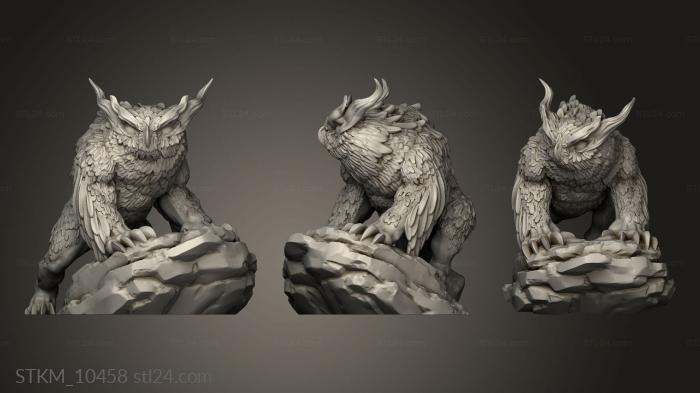 Figurines heroes, monsters and demons (Owl Beast, STKM_10458) 3D models for cnc