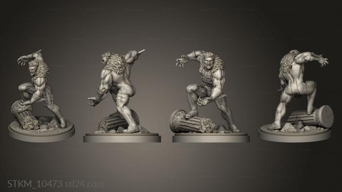 Figurines heroes, monsters and demons (Sabertooth GK Column, STKM_10473) 3D models for cnc