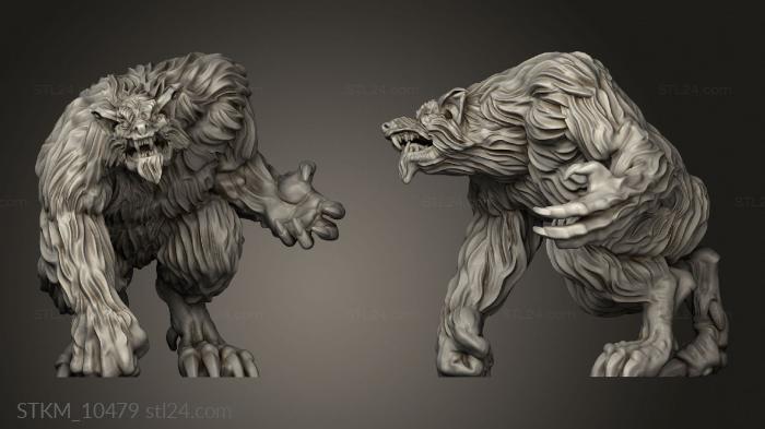 Figurines heroes, monsters and demons (werewolves Kneeling, STKM_10479) 3D models for cnc